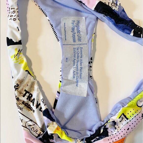 The Bikini Lab News Flash Art Black/White Cheeky Bikini Swim Bottom Size Medium - Picture 9 of 13